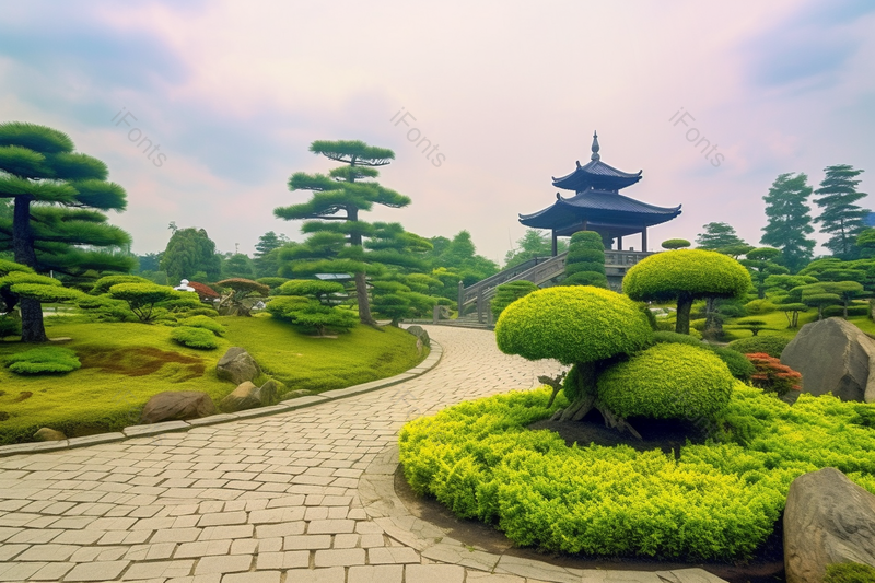 园林凉亭小路树木景区建造实拍摄影图,高清,摄影图,摄影图片,图片大全,摄影图免费下载